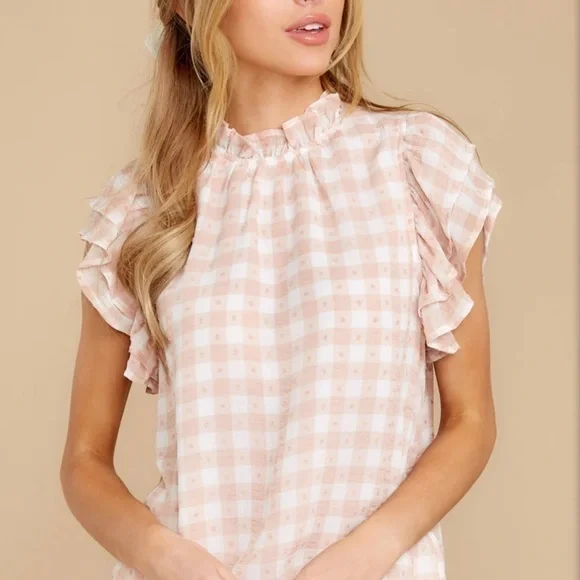 Entro We’ll Always Have Summer Pink Gingham Blouse - Picture 9 of 10